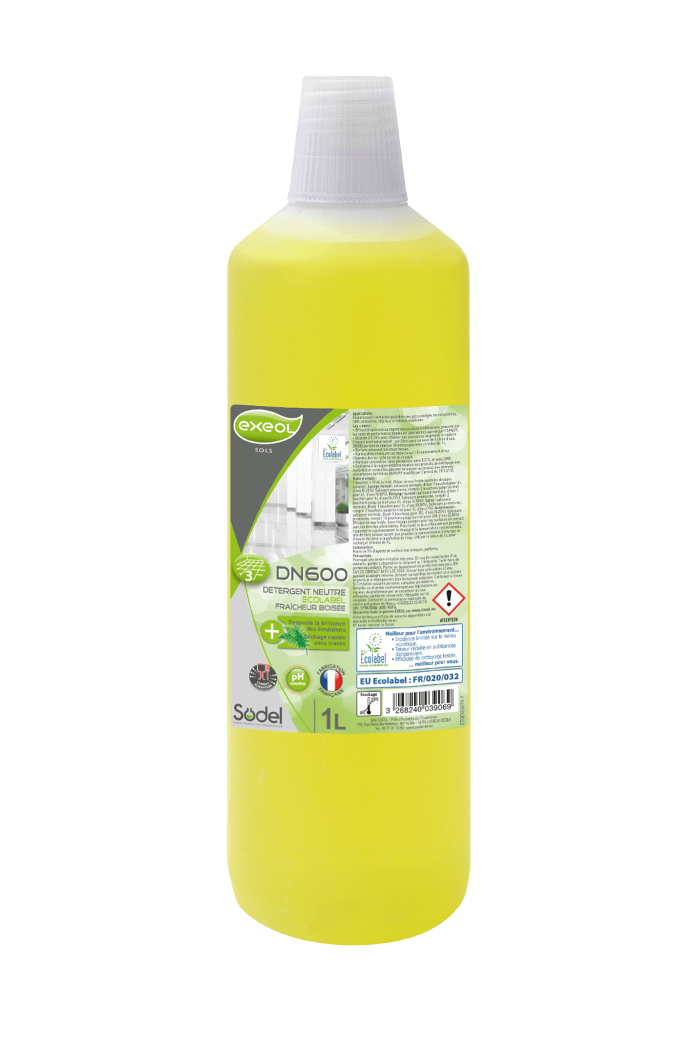 Détergent sols et surfaces Ecolabel DN600, flacon 1L