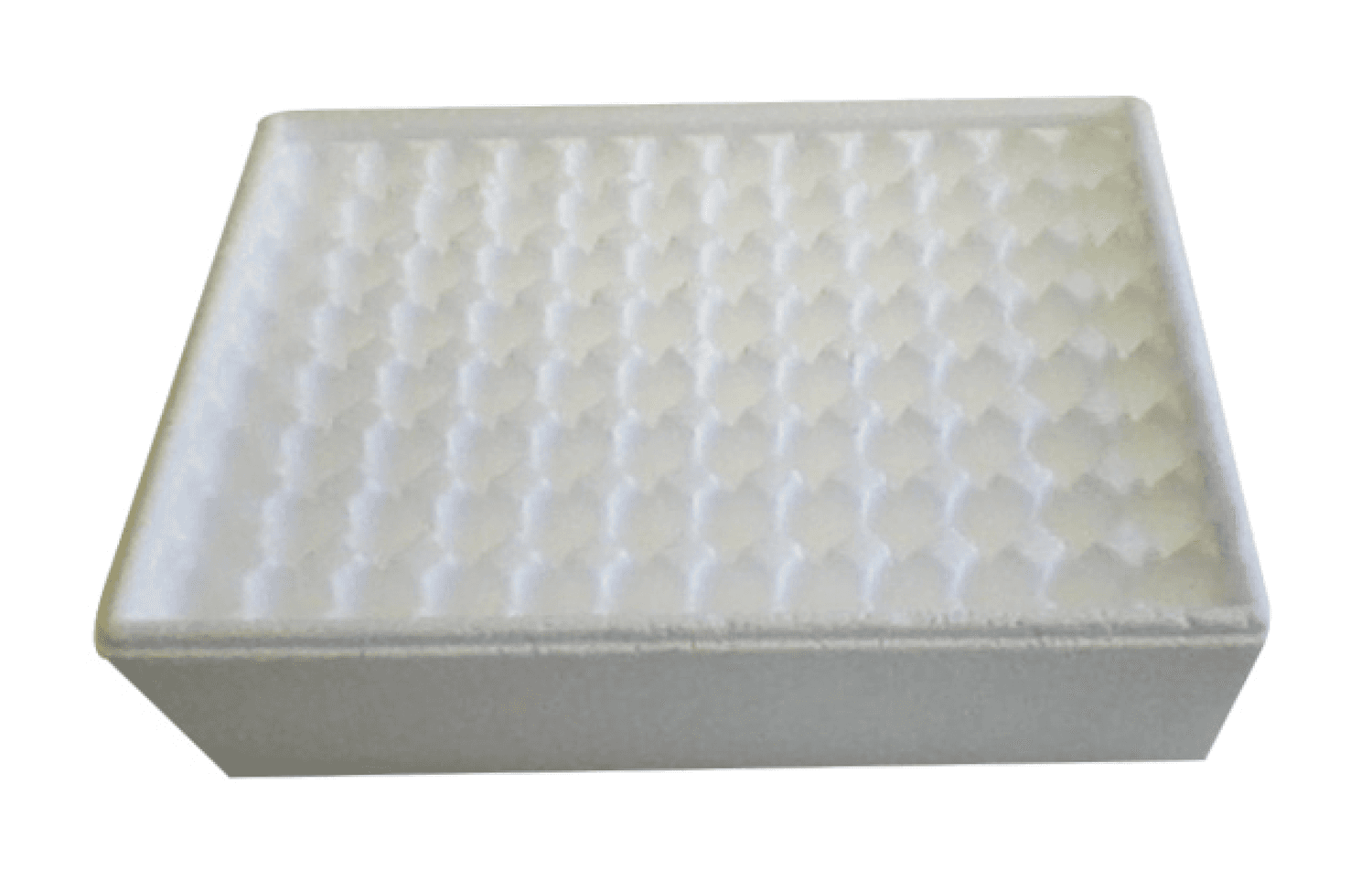Portoir pour 8x12 tubes 5ml en polystyrène expansé 205x141xht58mm
